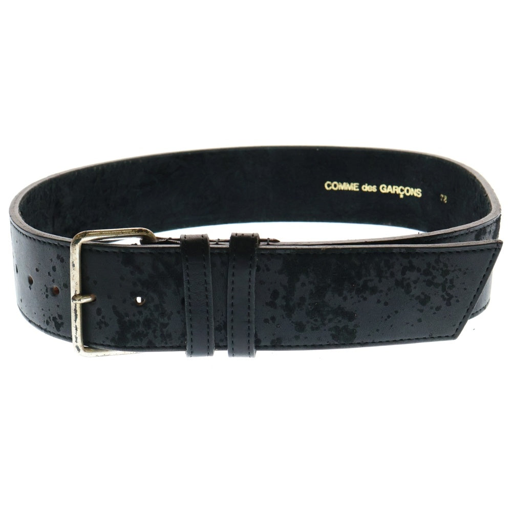 COMME des GARCONS(コムデギャルソン) ダメージ加工 レザーベルト ブラック