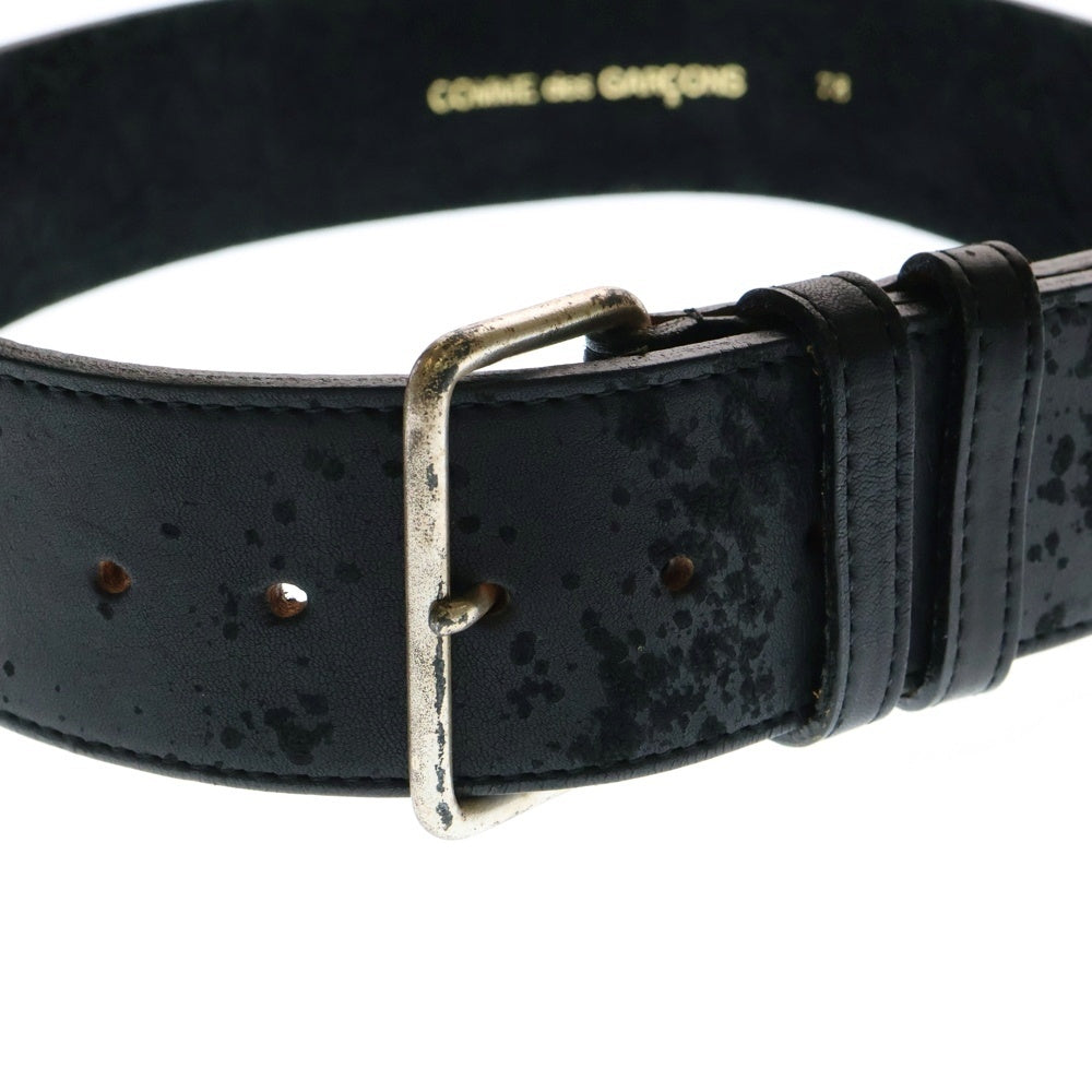 COMME des GARCONS(コムデギャルソン) ダメージ加工 レザーベルト ブラック