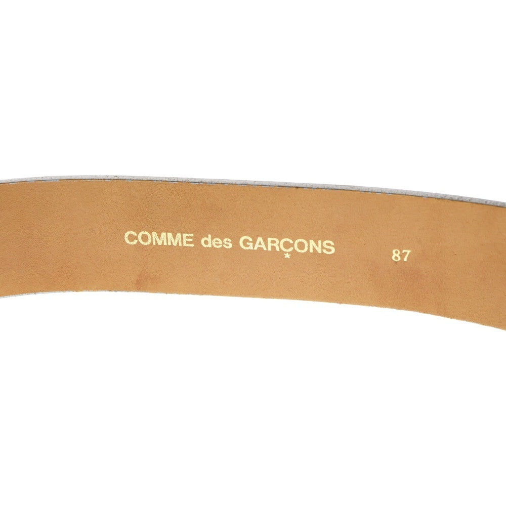 COMME des GARCONS(コムデギャルソン) シルバープレートバックル コーティング レザー ベルト シルバー レディース