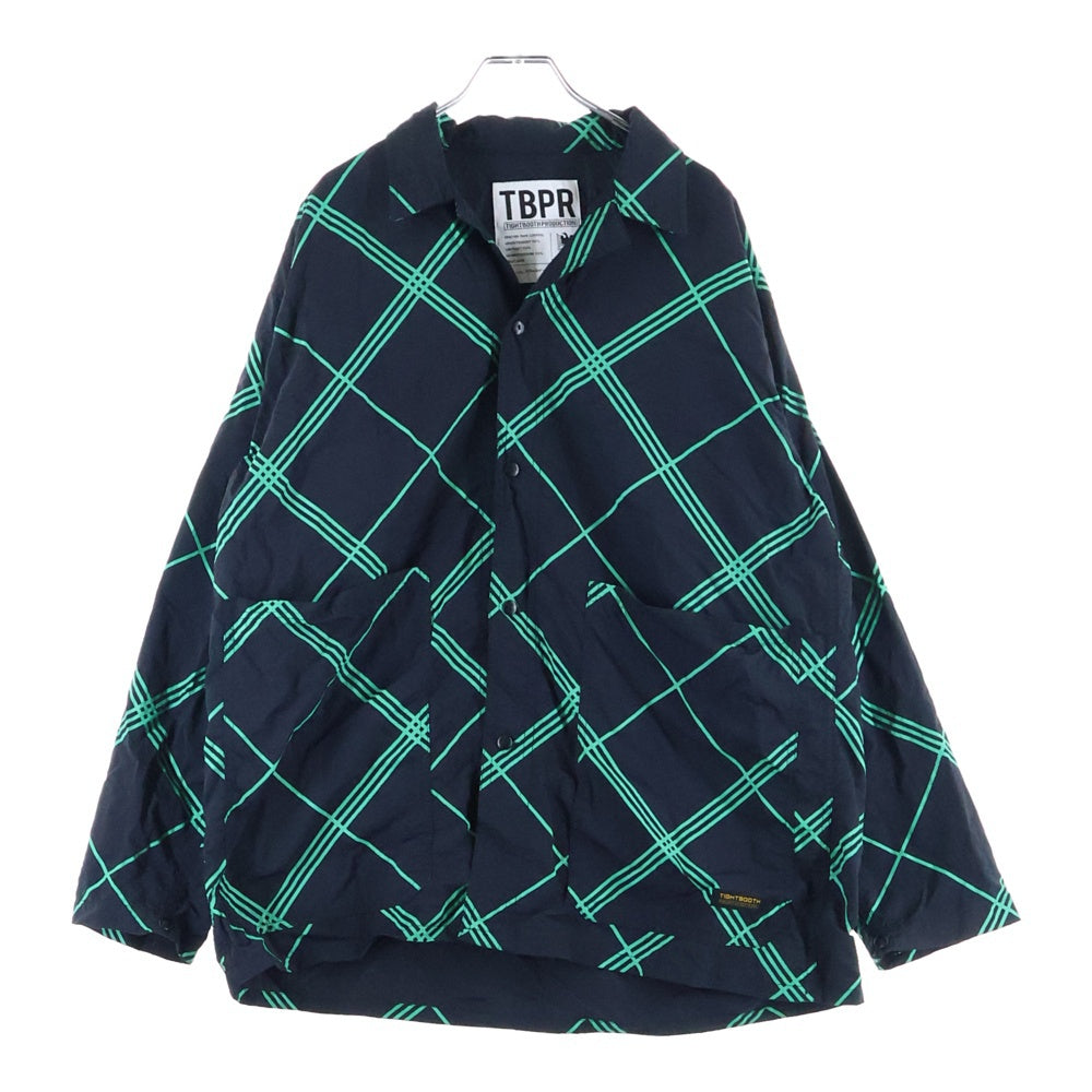 TIGHTBOOTH(タイトブース) BULKY CHECK SHIRT バルキーチェック ナイロン長袖シャツ ブラック/グリーン