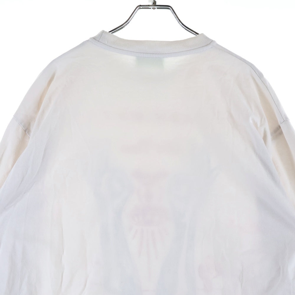 Aries(アリエス) IT'S TIME イッツタイム フロントプリント クルーネック長袖Tシャツ カットソー ホワイト SRAR 60007