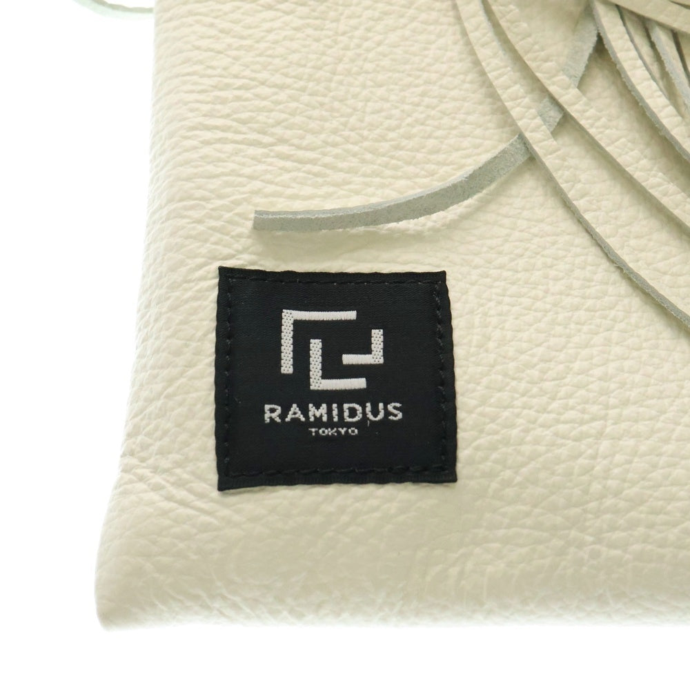 RAMIDUS(ラミダス) ×5525 GALLERY 5525ギャラリー フリンジ サイドジップ レザーポーチ ホワイト