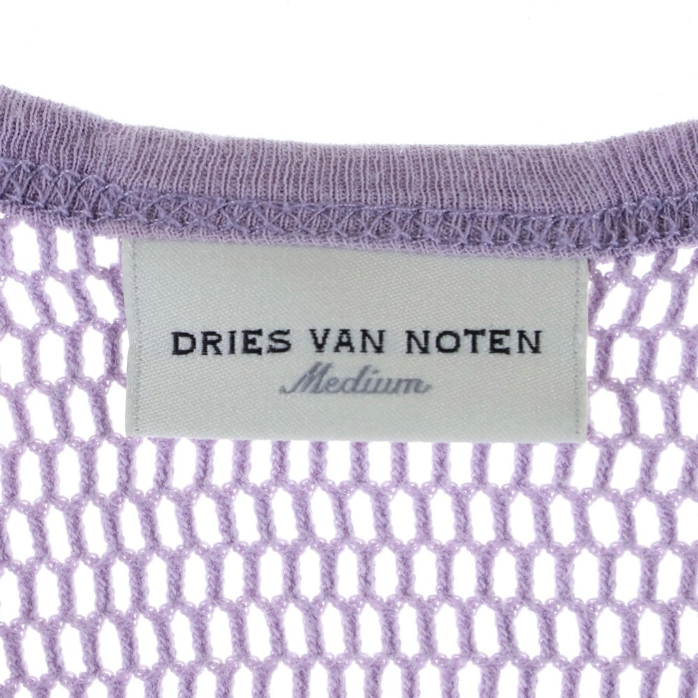 DRIES VAN NOTEN(ドリスヴァンノッテン) メッシュ コットンノースリーブ タンクトップ パープル レディース