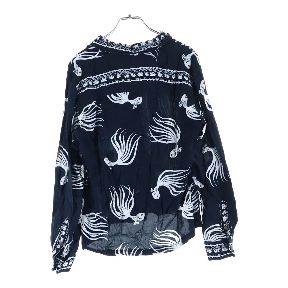 NEIGHBORHOOD(ネイバーフッド) 18SS OTHA FISH.ALOHA レーヨン ボタンフライ 長袖アロハシャツ ブラック 181TSNH-SHM03