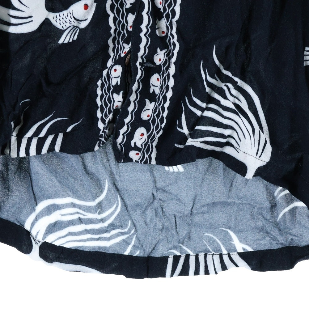 NEIGHBORHOOD(ネイバーフッド) 18SS OTHA FISH.ALOHA レーヨン ボタンフライ 長袖アロハシャツ ブラック 181TSNH-SHM03