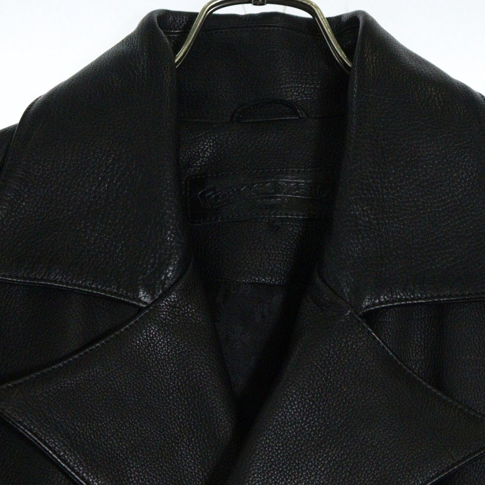 CHROME HEARTS(クロムハーツ) U FELONY Leather P Coat レザー Pコート ブラック