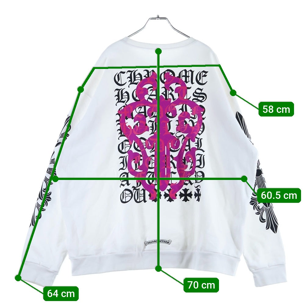 CHROME HEARTS(クロムハーツ) DAGGER EYE CHART SWTSHRT ダガー クルーネックスウェットトレーナー ホワイト