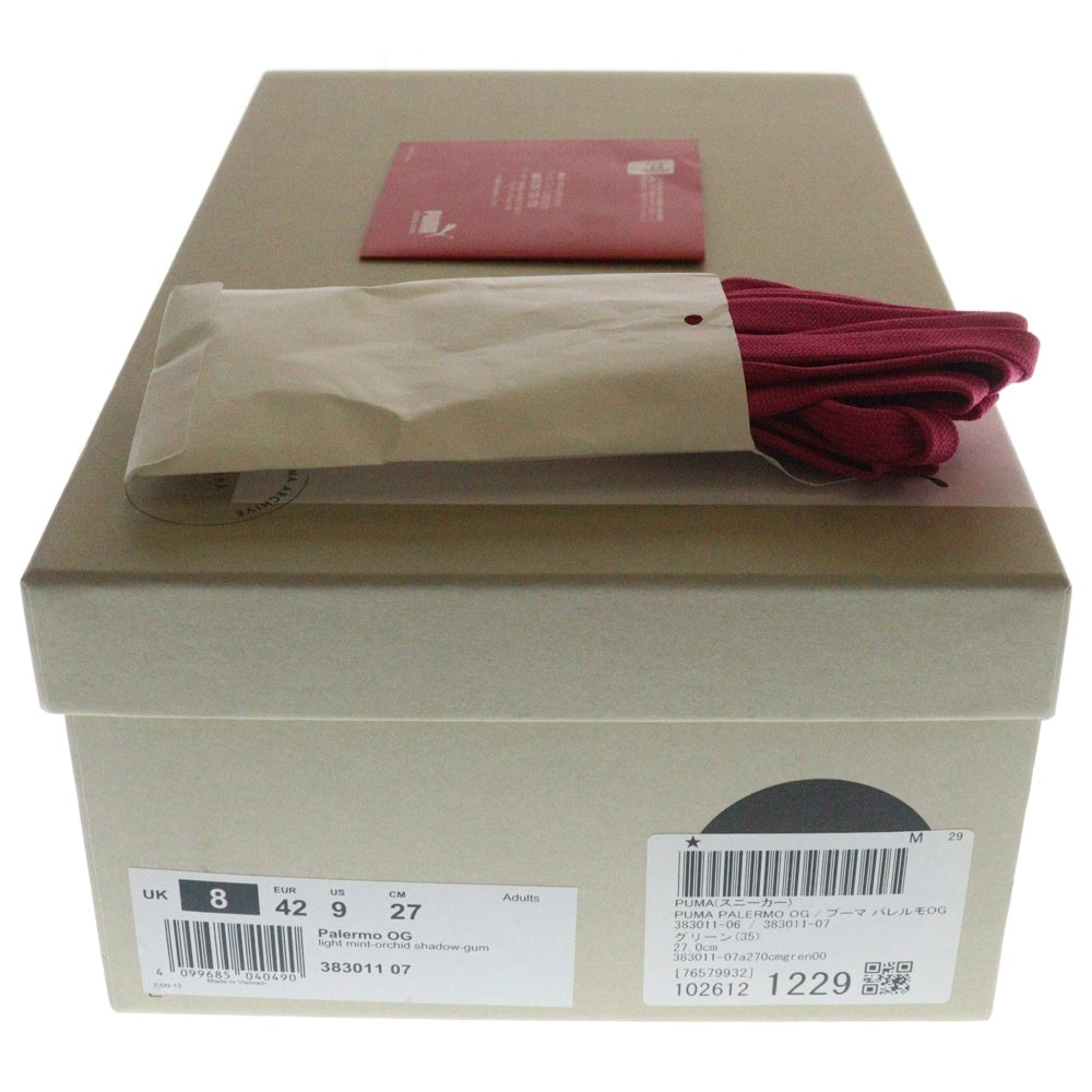 PUMA(プーマ) PALERMO OG パレルモ OG スウェードローカットスニーカー グリーン/ピンク US9/27cm 383011-07