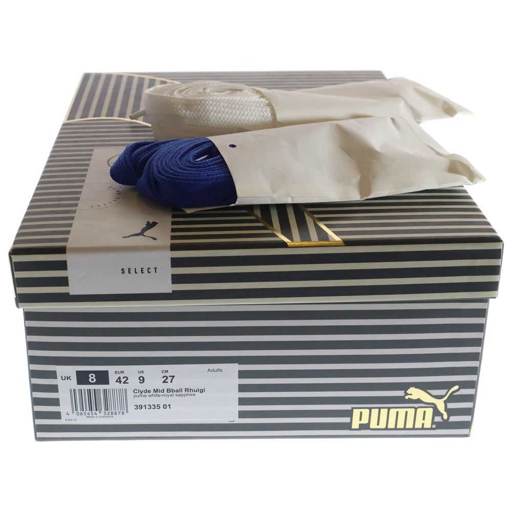 PUMA(プーマ) CLYDE MID BBALL クライド ミッド BBALL ハイカットスニーカー ホワイト/ブルー US9/27cm 391335-01