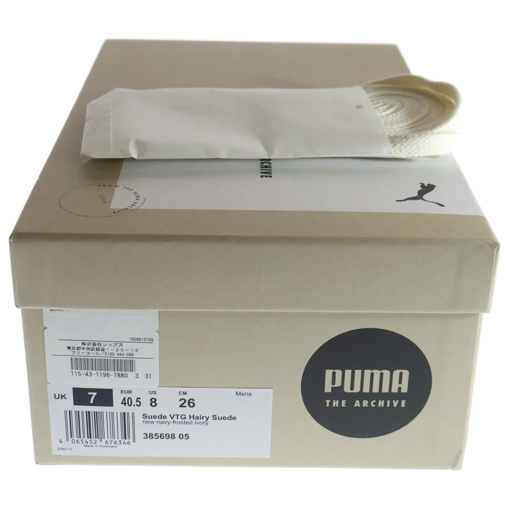 PUMA(プーマ) SUEDE VINTAGE HAIRY スウェード ヴィンテージ ヘアリー スウェードローカットスニーカー ネイビー/ホワイト US8/26cm 385698-05