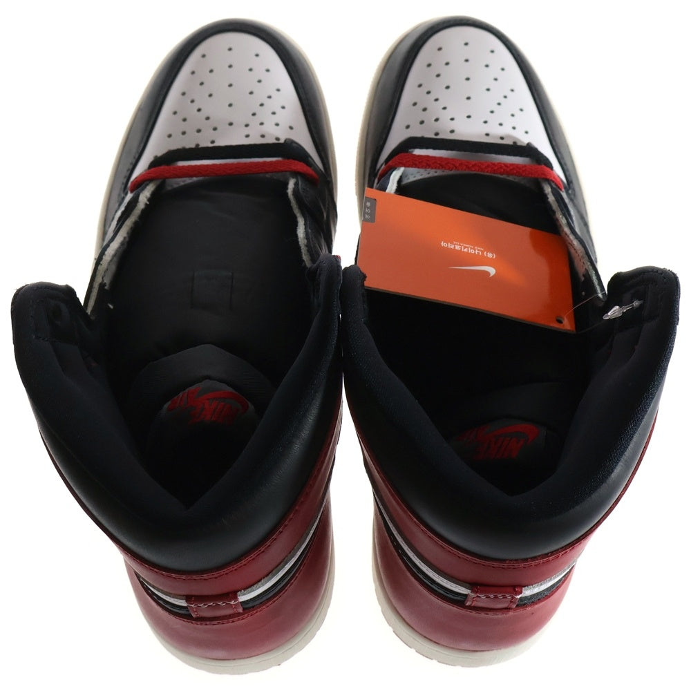 NIKE(ナイキ) AIR JORDAN 1 RETRO HIGH OG エアジョーダン1 レトロ ブラックトゥリイマジンド ハイカットスニーカー ホワイト/ブラック/レッド US9/27cm DZ5485-106