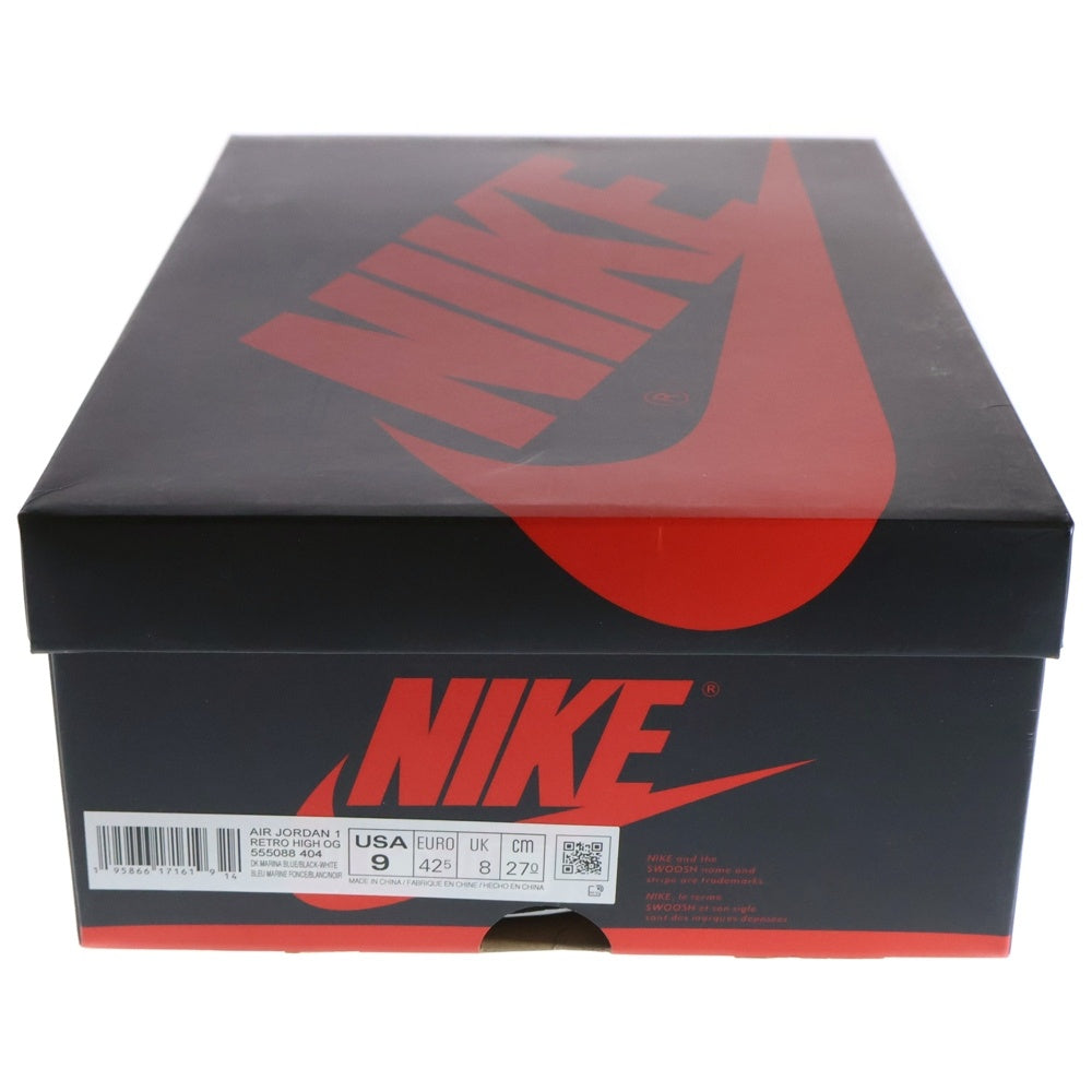 NIKE(ナイキ) AIR JORDAN 1 RETRO HIGH OG DARK MARINA BLUE エアジョーダン1 レトロ ダークマリーナブルー ハイカットスニーカー ブラック/ブルー US9/27cm 555088-404