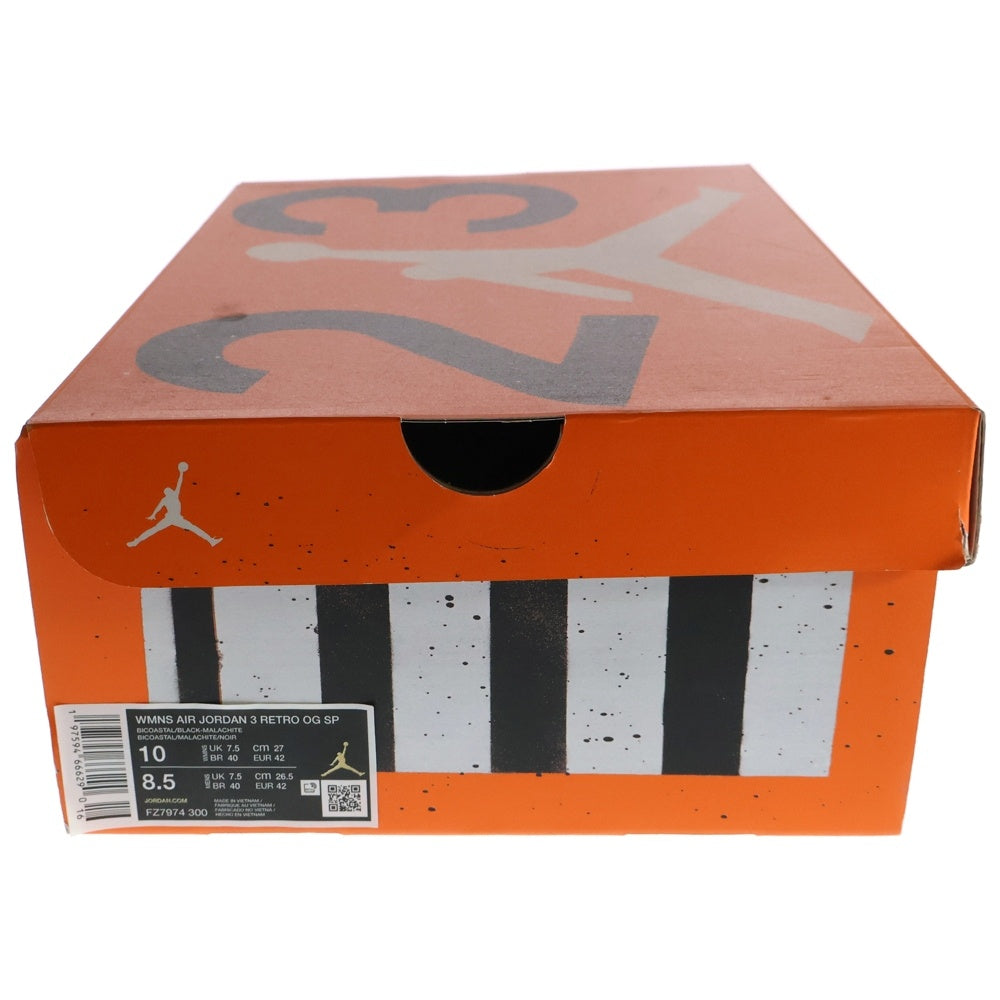 NIKE(ナイキ) ×NINA CHANEL ABNEY WMNS AIR JORDAN 3 RETRO OG SP ウィメンズ エア ジョーダン 3 ニーナ シャネル アブニー ミッドカットスニーカー US10/27cm FZ7974-300