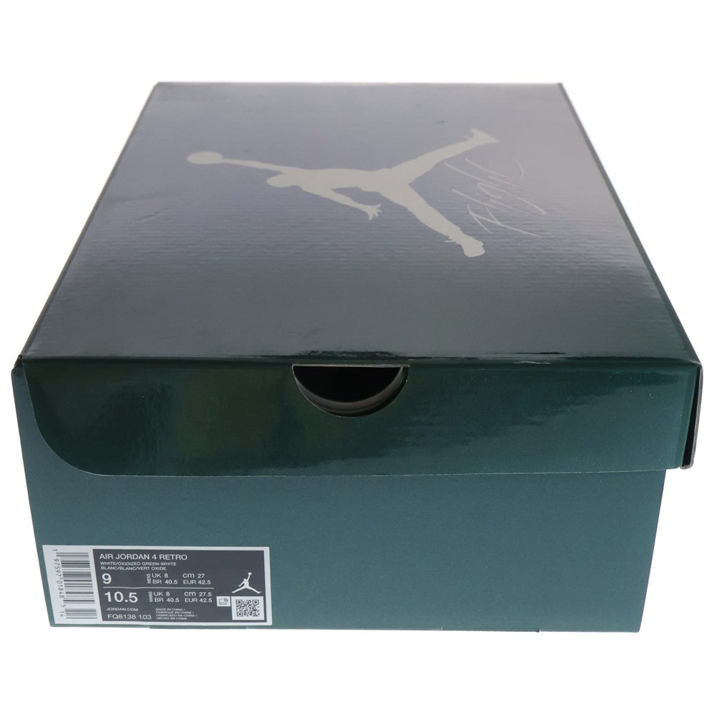 NIKE(ナイキ) AIR JORDAN 4 RETRO Oxidized Green エアジョーダン 4 レトロ オキシード グリーン ハイカットスニーカー ホワイト/グリーン US9/27cm FQ8138-103