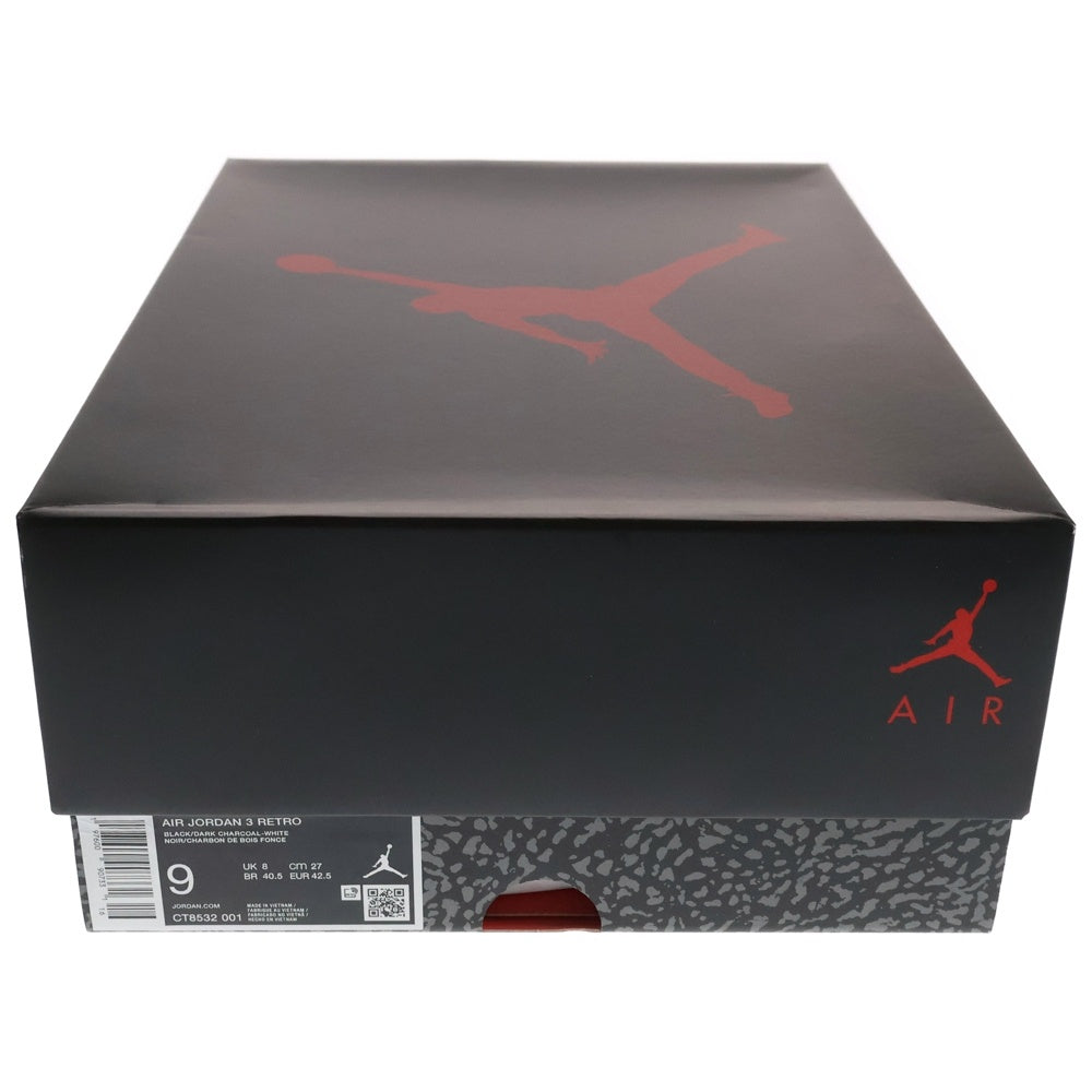 NIKE(ナイキ) AIR JORDAN 3 RETRO BLACK CAT エアジョーダン3 レトロ ブラックキャット ハイカットスニーカー ブラック US9/27cm CT8532-001