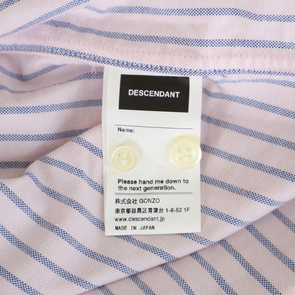 DESCENDANT(ディセンダント) KENNEDY'S STRIPE B.D LS SHIRT ケネディーズ ストライプ ボタンダウン 長袖シャツ ピンク/ブルー