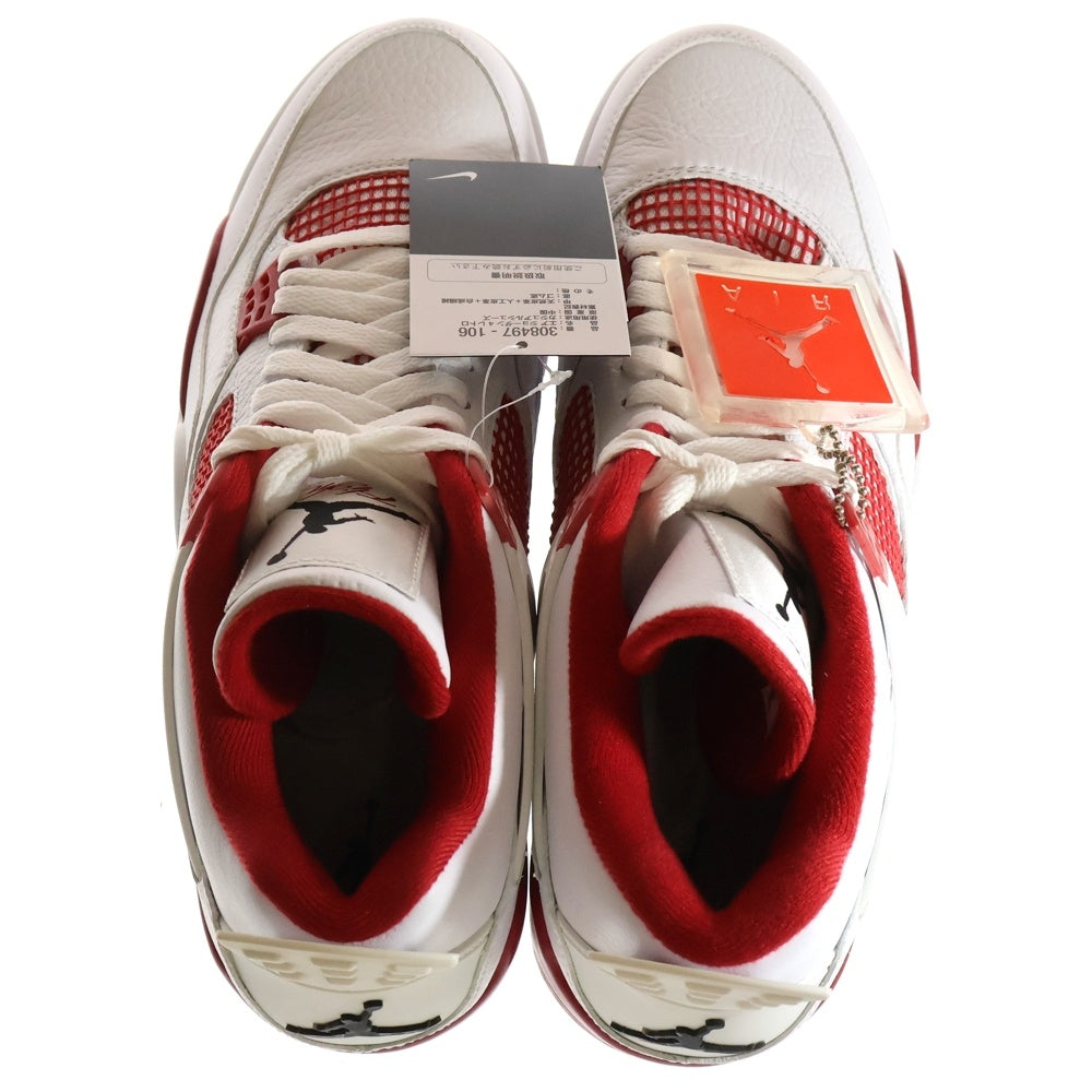 NIKE(ナイキ) 【観賞用2015年】 AIR JORDAN 4 RETRO ALTERNATE 89 エアジョーダン4 レトロ オルタネイト89 ハイカットスニーカー ホワイト/レッド US12/30cm 308497-106