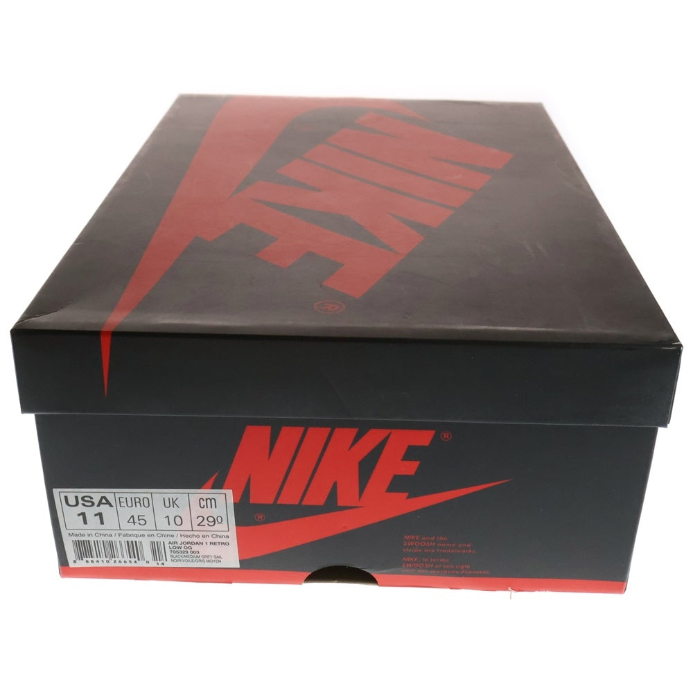 NIKE(ナイキ) 【観賞用2015年製】 AIR JORDAN 1 RETRO LOW SHADOW エアジョーダン1 ロー シャドゥ ローカットスニーカー ブラック/グレー US11/29cm 705329-003