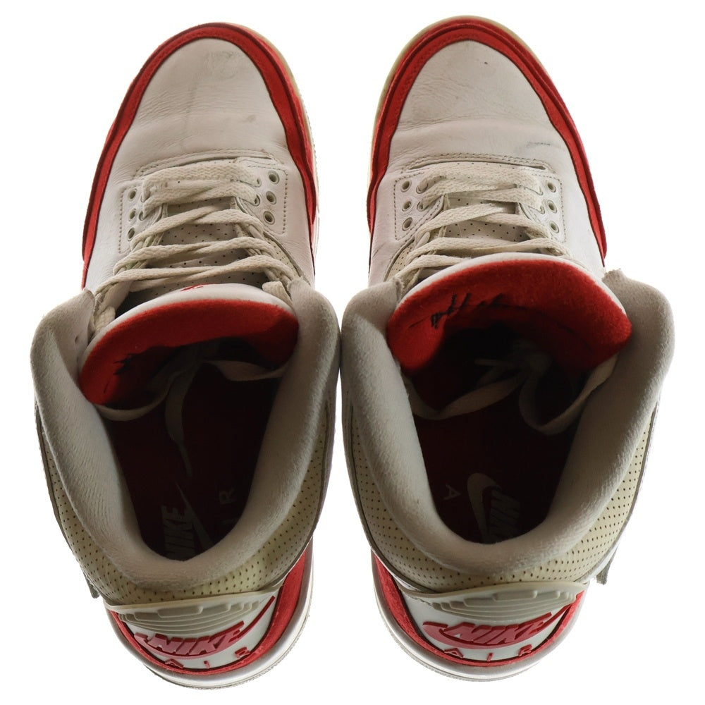 NIKE(ナイキ) AIR JORDAN 3 RETRO TINKER WHITE UNIVERSITY RED エアジョーダン3 レトロ ティンカー ユニバーシティ レッド ハイカットスニーカー US10.5/28.5cm CJ0939-100