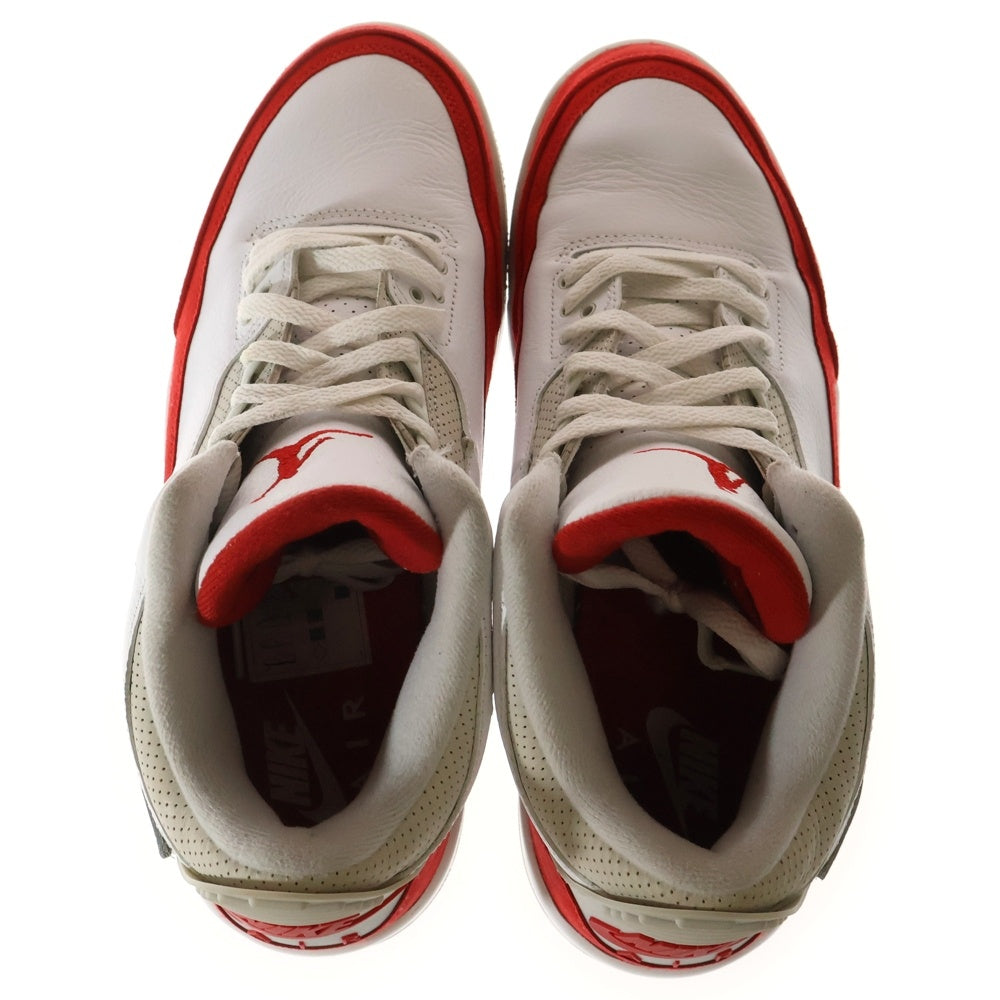 NIKE(ナイキ) AIR JORDAN 3 RETRO TINKER WHITE UNIVERSITY RED エアジョーダン3 レトロ ティンカー ハイカットスニーカー ホワイト/レッド US11/29cm CJ0939-100
