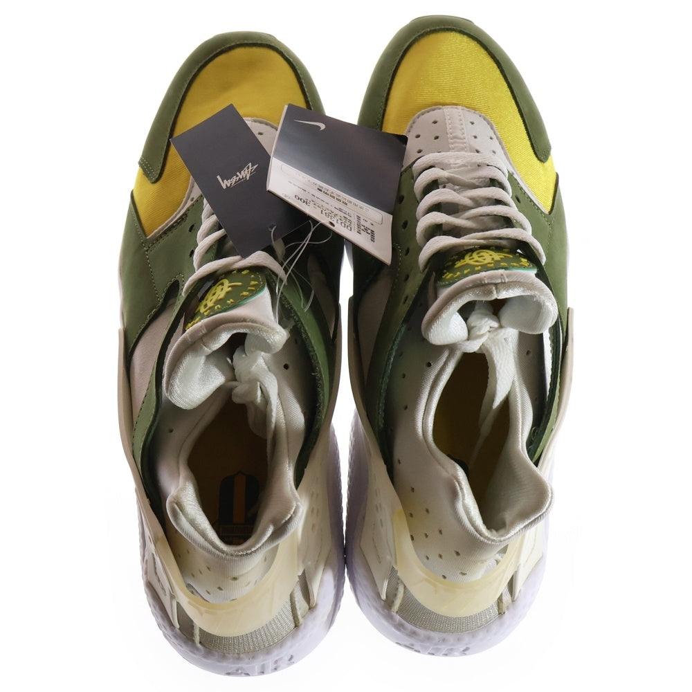 NIKE(ナイキ) ×STUSSY AIR HUARACHE LE DARK OLIVE ステューシー エアハラチ ダークオリーブ ローカットスニーカー カーキ/ホワイト US11.5/29.5cm DD1381-300