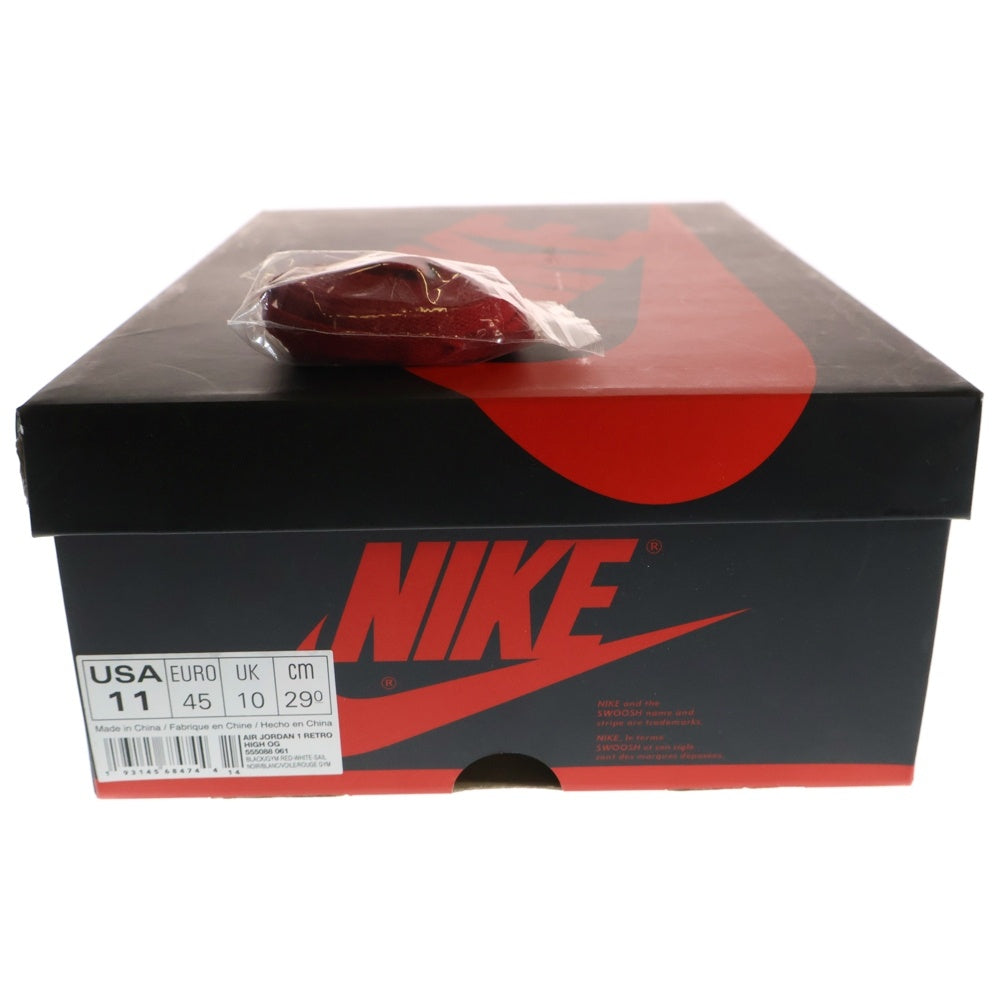 NIKE(ナイキ) AIR JORDAN1 RETRO OG GYM RED エアジョーダン1 レトロ オージー ジムレッド ハイカットスニーカー シューズ ホワイト/ブラック/レッド US11/29cm 555088-061