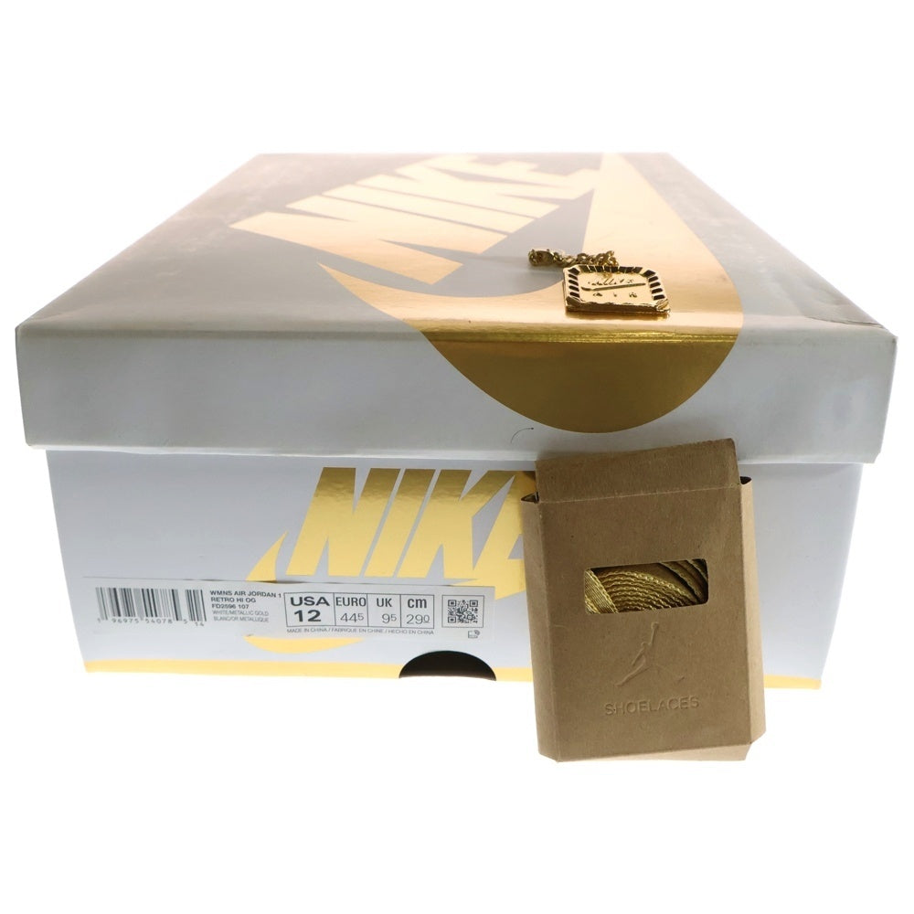 NIKE(ナイキ) WMNS AIR JORDAN 1 RETRO HIGH OG METALLIC GOLD ウィメンズ エアジョーダン1 レトロ ハイ OG メタリックゴールド ハイカットスニーカー US12/29cm FD2596-107