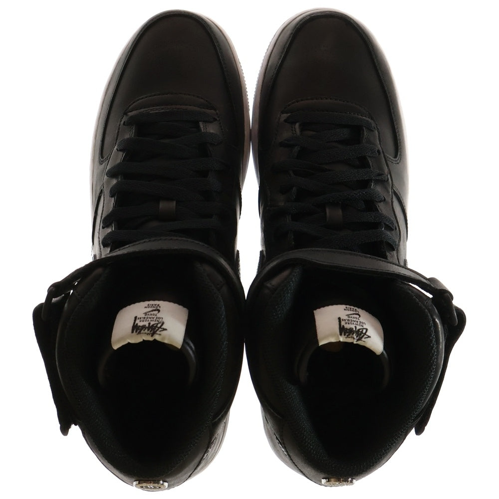NIKE(ナイキ) ×STUSSY AIR FORCE 1 MID BLACK SNAKESKIN ステューシー エアフォースワン ミドルカットスニーカー ブラック/ホワイト US12/30cm DJ7840-001