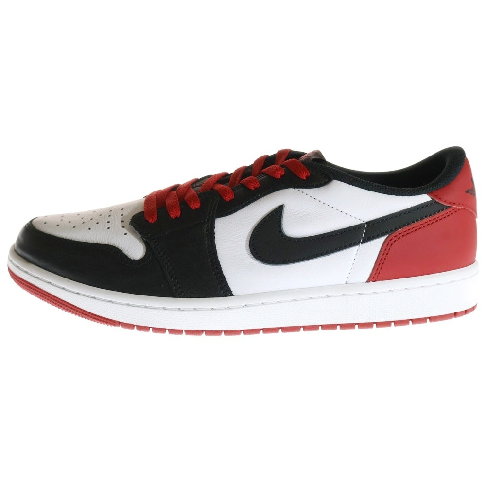 NIKE(ナイキ) AIR JORDAN 1 RETRO LOW OG BLACK TOE エアジョーダン1 ブラックトゥ レースアップ ローカットスニーカー ホワイト/ブラック/レッド US12/30cm CZ0790-106