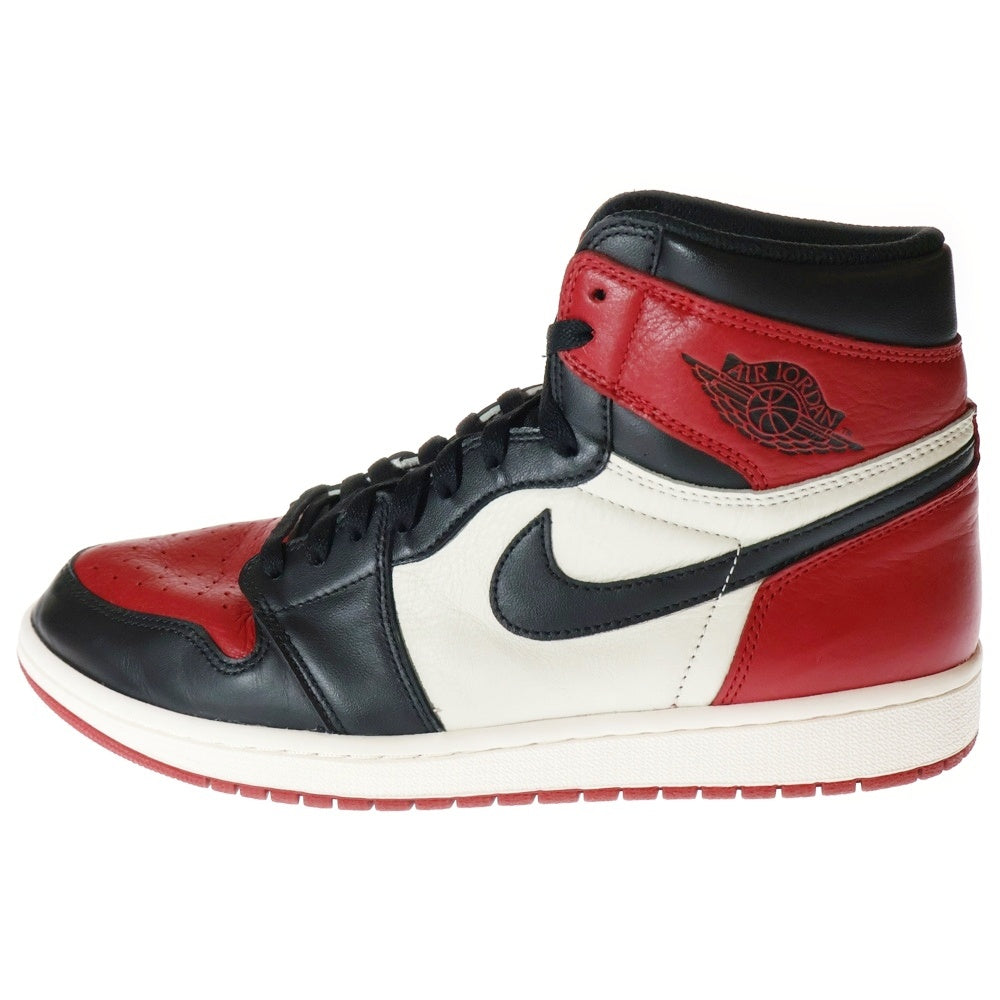NIKE(ナイキ) AIR JORDAN 1 RETRO HIGH OG BRED TOE エアジョーダン1 ブレッドトゥ ハイカットスニーカー レッド/ブラック US11/29cm 555088-610