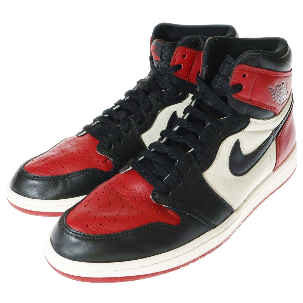 NIKE(ナイキ) AIR JORDAN 1 RETRO HIGH OG BRED TOE エアジョーダン1 ブレッドトゥ ハイカットスニーカー レッド/ブラック US11/29cm 555088-610