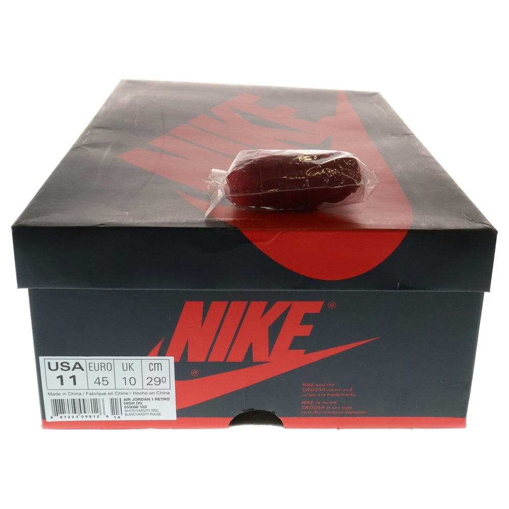 NIKE(ナイキ) AIR JORDAN 1 RETRO HIGH OG METALLIC RED エアジョーダン1 メタリックレッド レトロハイカットスニーカー ホワイト/レッド US11/29cm 555088-103