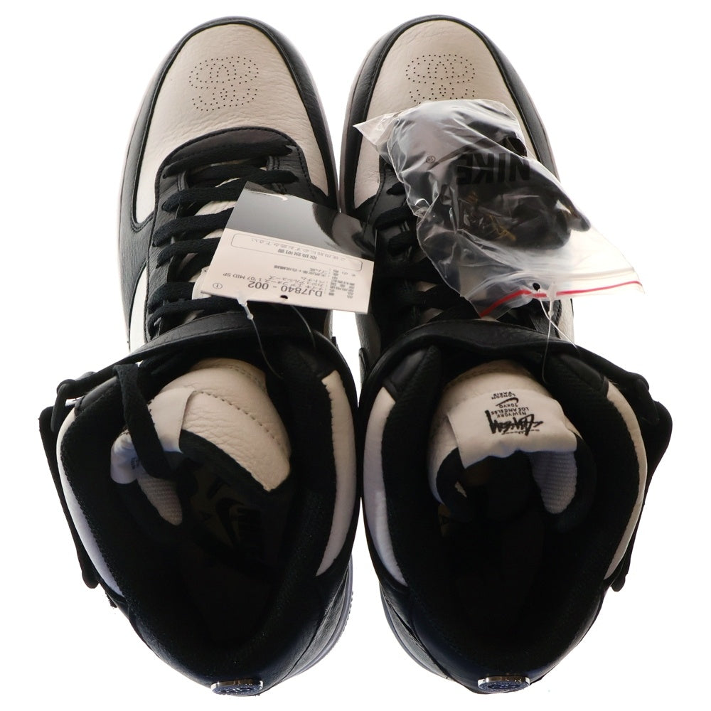 NIKE(ナイキ) ×STUSSY AIR FORCE 1 MID ステューシー エアフォース1 ミッドカットスニーカー ブラック/ホワイト US12/30cm DJ7840-002