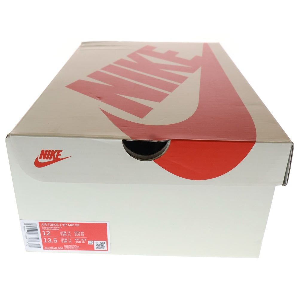 NIKE(ナイキ) ×STUSSY AIR FORCE 1 MID ステューシー エアフォース1 ミッドカットスニーカー ブラック/ホワイト US12/30cm DJ7840-002