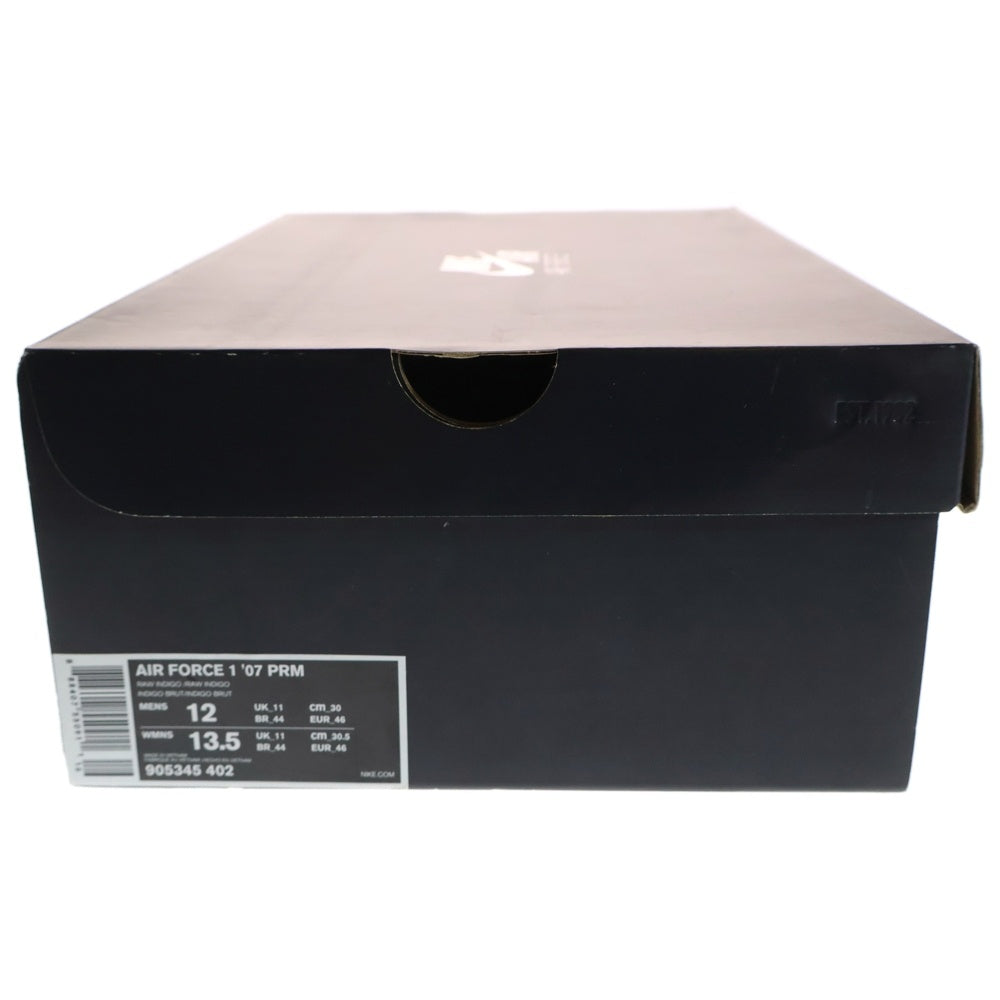 NIKE(ナイキ) AIR FORCE 1 07 PRM RAW INDIGO エアフォース 1 バイ 3 ローカットスニーカーシューズ インディゴ US12/30cm 905345-402