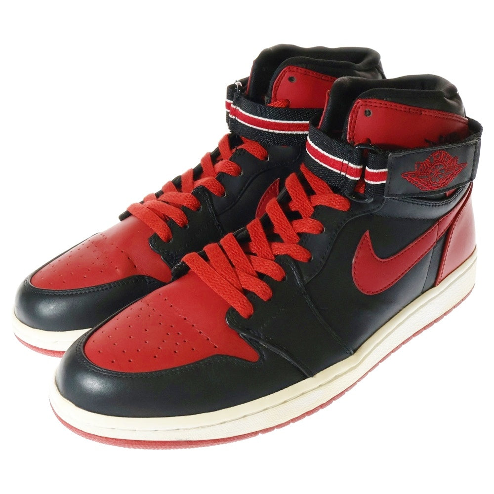 NIKE(ナイキ) 【観賞用2008年製】 AIR JORDAN 1 RETRO HIGH STRAP BRED エアジョーダン 1 レトロ ハイ ストラップ ブレッド ハイカットスニーカー US10.5/28.5cm 342132-061