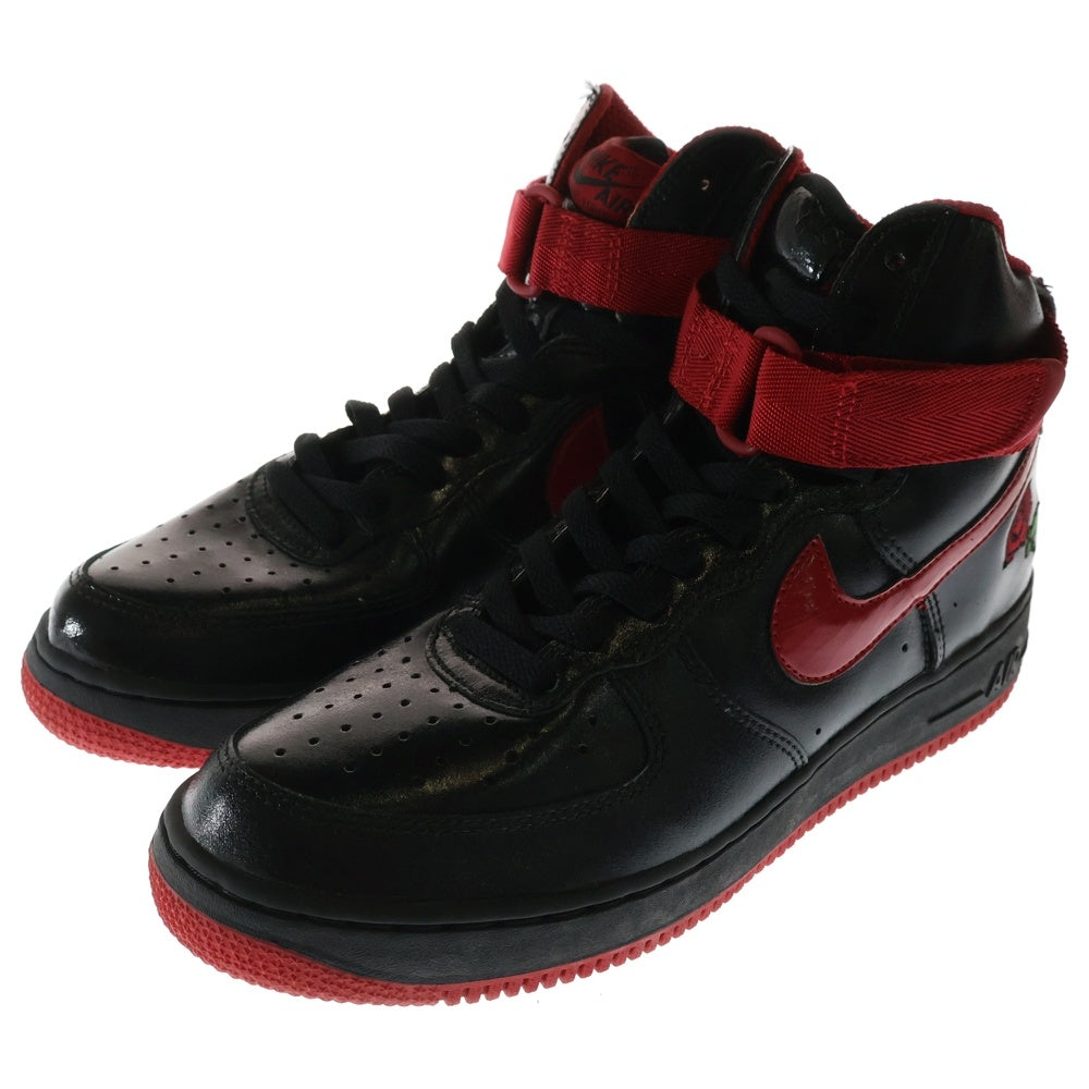 NIKE(ナイキ) 【観賞用2002年製】 AIR FORCE 1 HIGH エアフォース 1 パテントハイカットスニーカーシューズ ブラック/レッド US10.5/28.5cm 624038-061