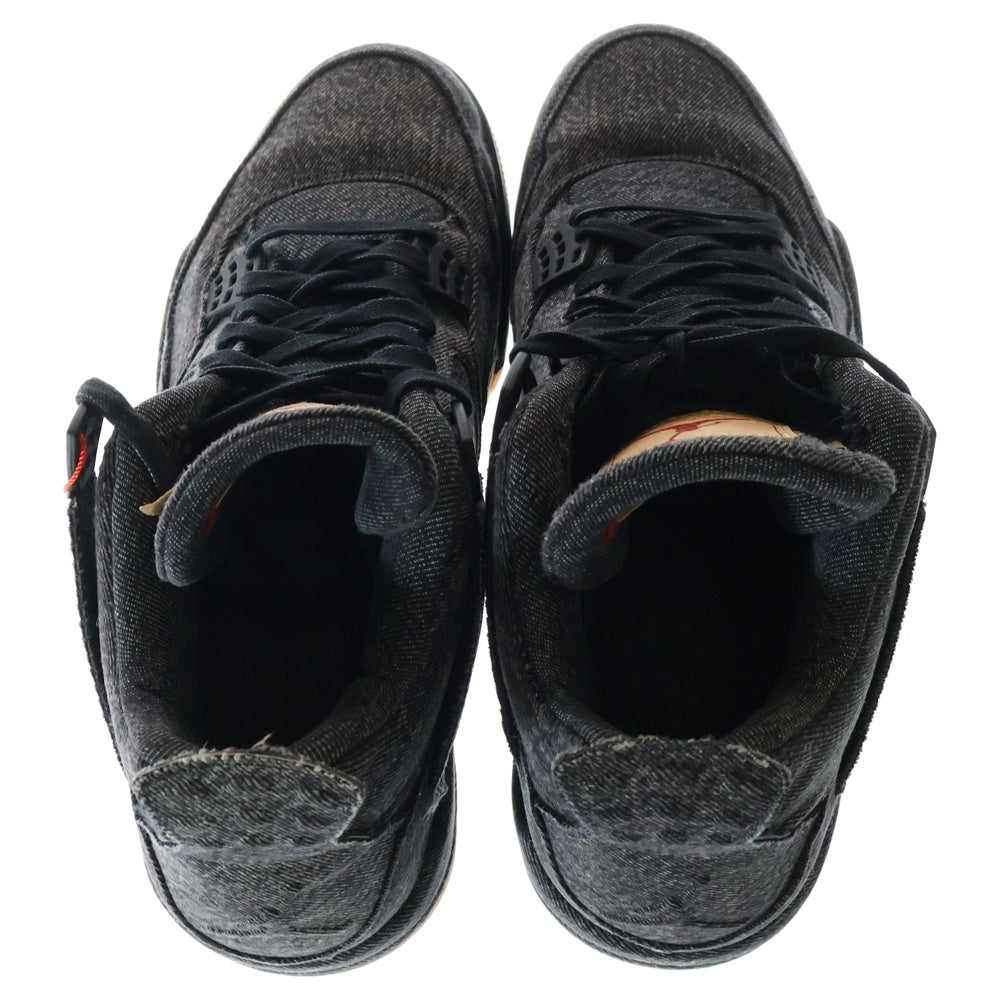 NIKE(ナイキ) ×Levi's AIR JORDAN 4 RETRO リーバイス エアジョーダン4 レトロ デニム ハイカットスニーカー ブラック US10.5/28.5cm AO2571-001