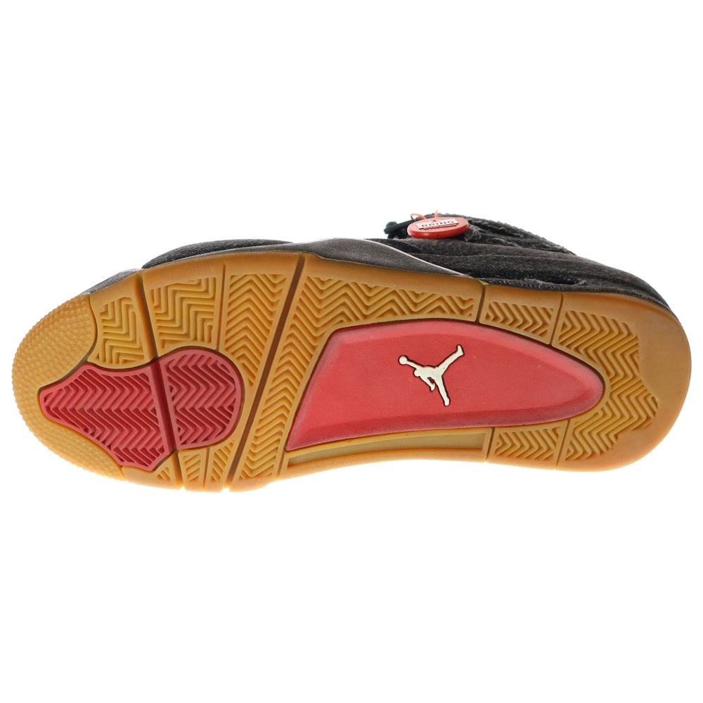 NIKE(ナイキ) ×Levi's AIR JORDAN 4 RETRO リーバイス エアジョーダン4 レトロ デニム ハイカットスニーカー ブラック US10.5/28.5cm AO2571-001