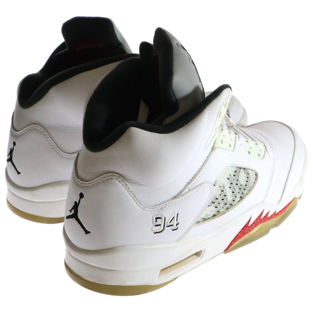 NIKE(ナイキ) ×SUPREME AIR JORDAN 5 RETRO シュプリーム エアジョーダン 5 レトロ ハイカットスニーカー ホワイト US10.5/28.5cm 824371-101