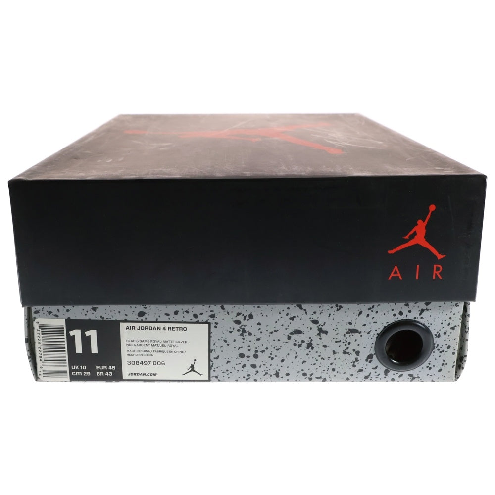 NIKE(ナイキ) AIR JORDAN 4 RETRO MOTORSPORTS ALTERNATE エアジョーダン4 レトロ モータースポーツ オルタネイト ハイカットスニーカー ブラック US11/29cm 308497-006