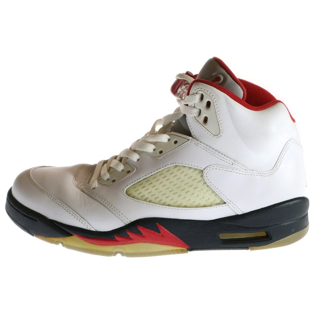 NIKE(ナイキ) 【観賞用 2013年製】 AIR JORDAN 5 RETRO FIRE RED エアジョーダン5 レトロ ファイアーレッド ハイカットスニーカー ホワイト/レッド US11/29cm 136027-100