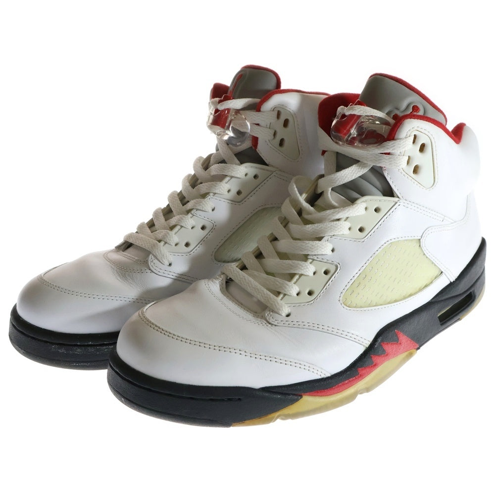 NIKE(ナイキ) 【観賞用 2013年製】 AIR JORDAN 5 RETRO FIRE RED エアジョーダン5 レトロ ファイアーレッド ハイカットスニーカー ホワイト/レッド US11/29cm 136027-100