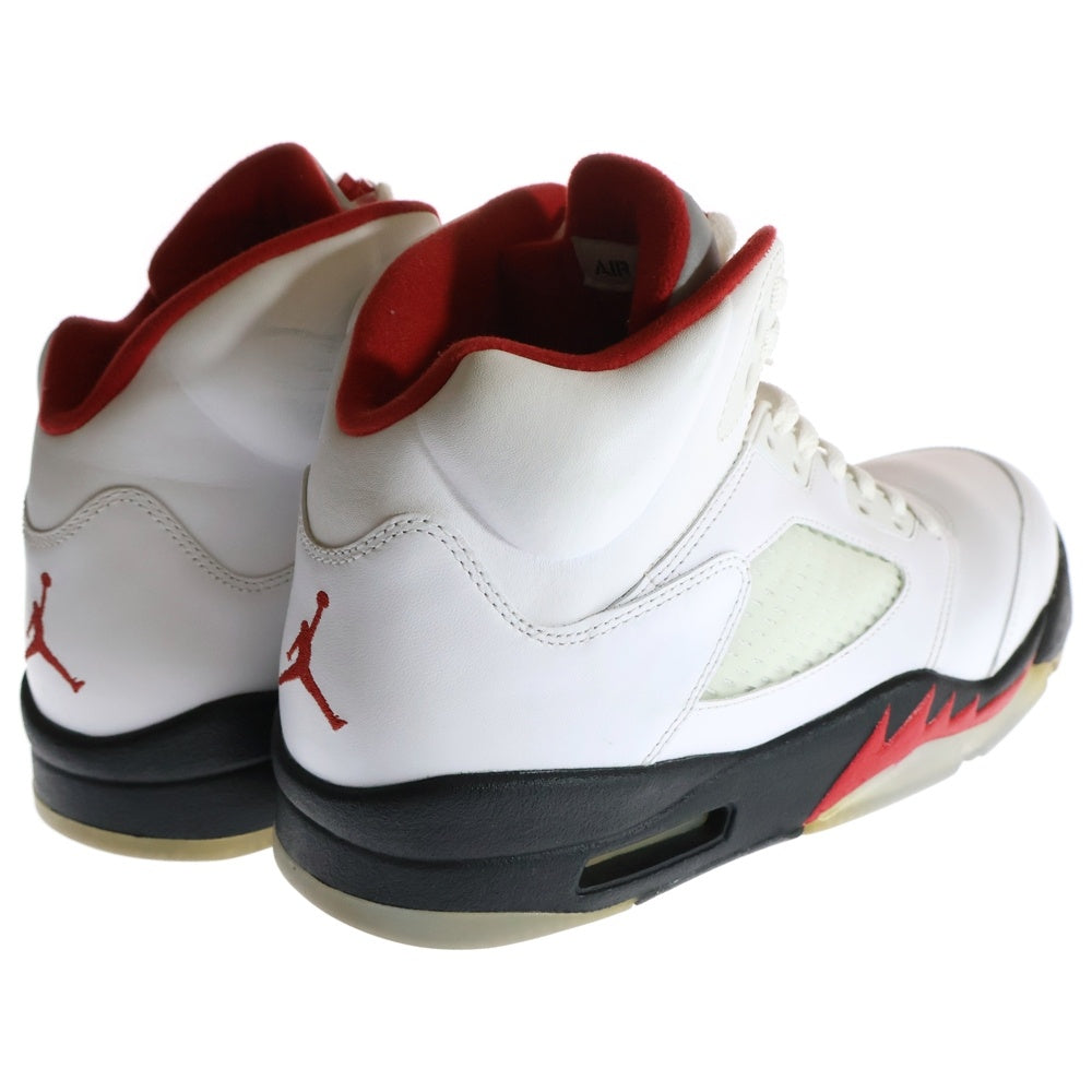 NIKE(ナイキ) 【観賞用 2013年製】 AIR JORDAN 5 RETRO FIRE RED エアジョーダン5 レトロ ファイアーレッド ハイカットスニーカー ホワイト/レッド US11/29cm 136027-100