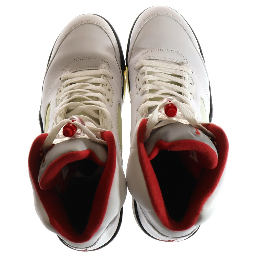 NIKE(ナイキ) 【観賞用 2013年製】 AIR JORDAN 5 RETRO FIRE RED エアジョーダン5 レトロ ファイアーレッド ハイカットスニーカー ホワイト/レッド US11/29cm 136027-100
