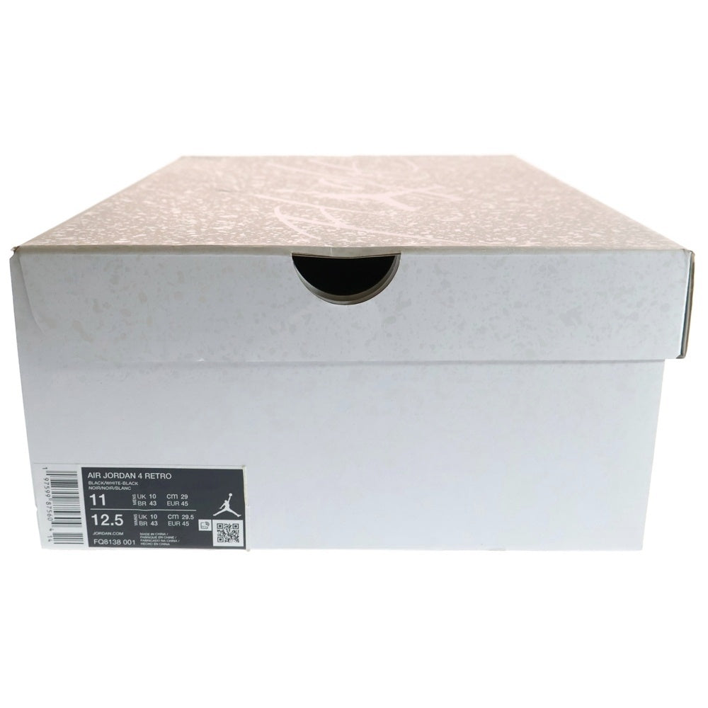 NIKE(ナイキ) AIR JORDAN 4 RETRO WHITE THUNDER エアジョーダン4 レトロ ホワイトサンダー ハイカットスニーカー ブラック US11/29cm FQ8138-001