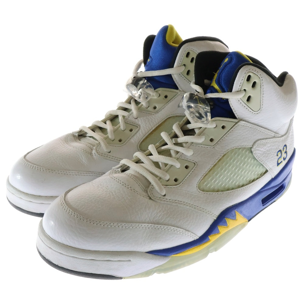 NIKE(ナイキ) 【観賞用 2013年】 AIR JORDAN 5 RETRO LANEY エアジョーダン 5 レイニー ハイカットスニーカー ホワイト/ブルー US11/29cm 136027-189
