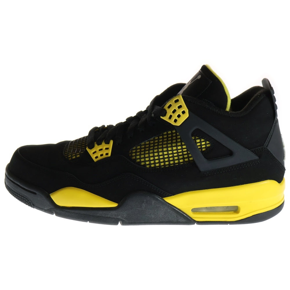 NIKE(ナイキ) 【観賞用2012年】 AIR JORDAN 4 RETRO THUNDER エアジョーダン4 レトロ サンダー ハイカットスニーカー ブラック/イエロー US11/29cm 308497-008