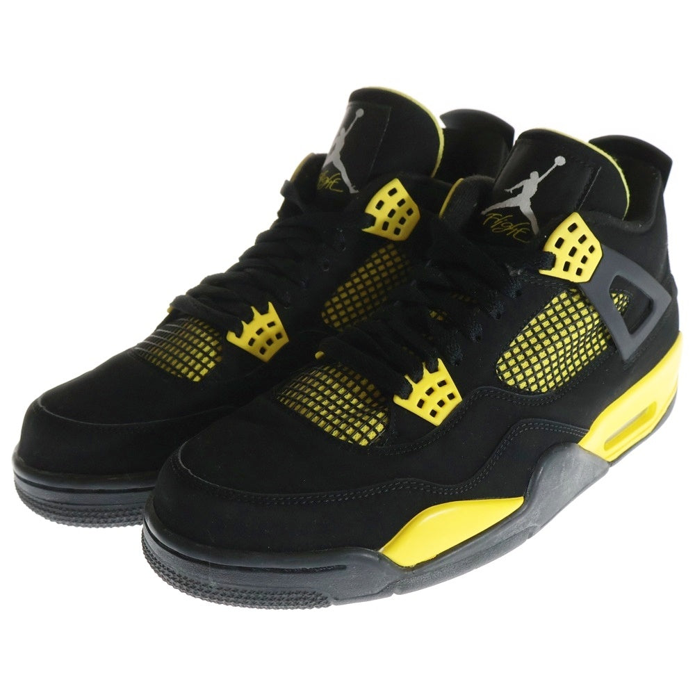 NIKE(ナイキ) 【観賞用2012年】 AIR JORDAN 4 RETRO THUNDER エアジョーダン4 レトロ サンダー ハイカットスニーカー ブラック/イエロー US11/29cm 308497-008