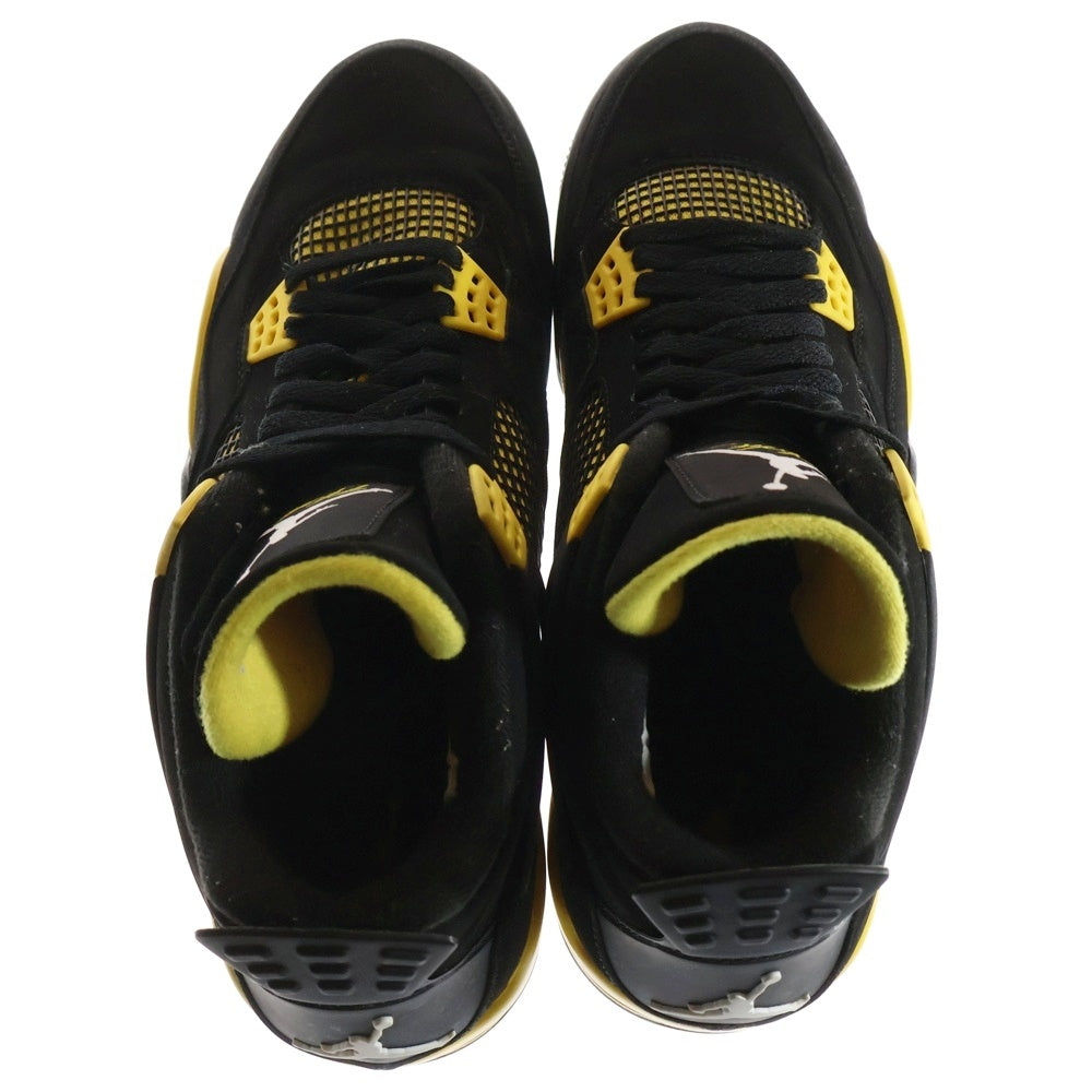 NIKE(ナイキ) 【観賞用2012年】 AIR JORDAN 4 RETRO THUNDER エアジョーダン4 レトロ サンダー ハイカットスニーカー ブラック/イエロー US11/29cm 308497-008